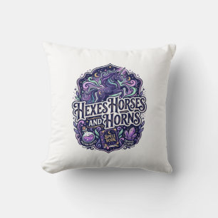 Coussin Licornes Ensorcellent Chevaux et Corne Prêt pour P