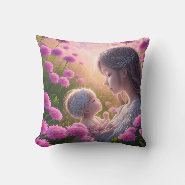 Coussin Lien émotionnel entre un bébé et une femme (Recto)