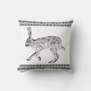 Coussin Lièvre de Californie et Montagnes Géométriques