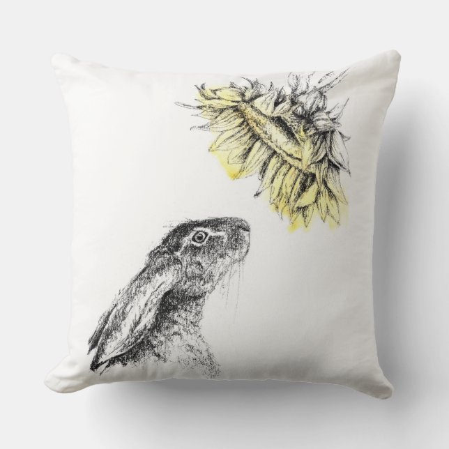 Coussin Lièvre de tournesol (Recto)