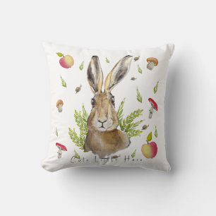 Coussin Lièvre mignonne avec un arrière - plan de pommes e