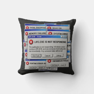 Coussin Life.exe Ne Répond Pas Erreur Existentielle Drôle
