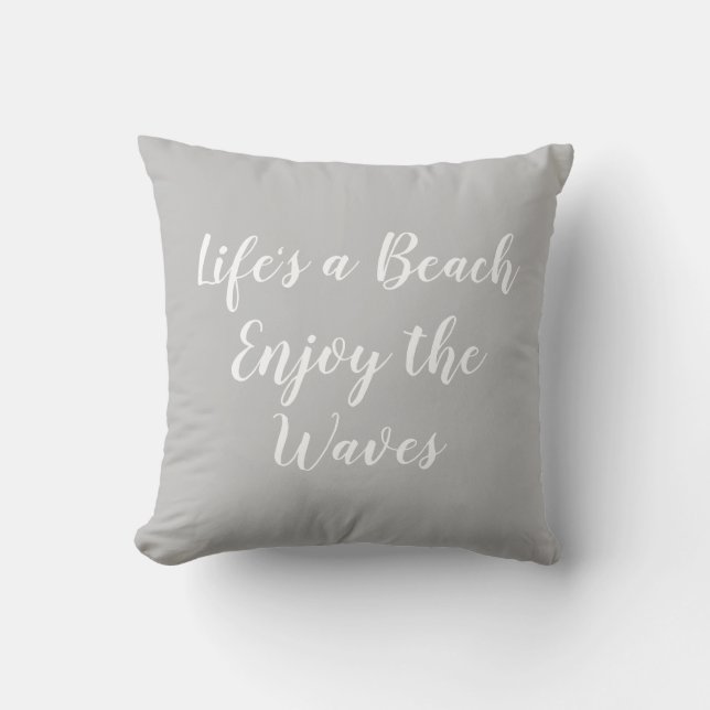 Coussin Life's a Beach Profitez de la Waves Beach (Recto)