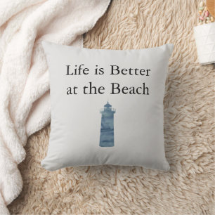 Coussin Lighthouse Life is Better at the Beach Coastal