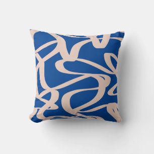 Coussin Ligne Abstraite bleue