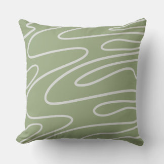 Coussin Ligne Abstraite verte Desert Sage
