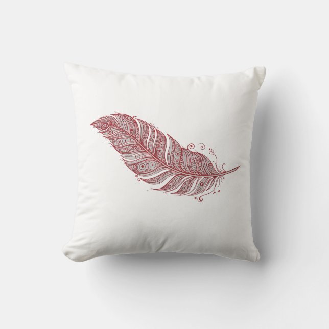 Coussin ligne art élégant plumes (Recto)