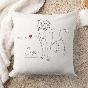 Coussin Ligne artistique de retriever avec nom