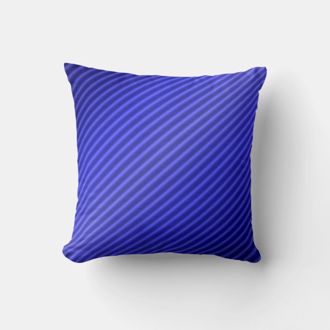 Coussin Ligne Bleue Mince - Designs Uniques (Recto)