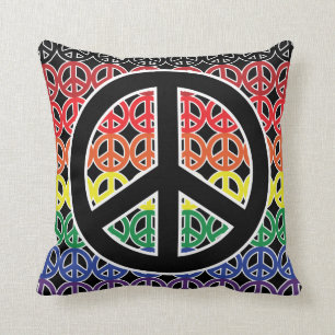 Coussin Ligne d'arc-en-ciel de symbole de paix