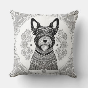 Coussin Ligne d'art minimaliste pour chien Décoration élég