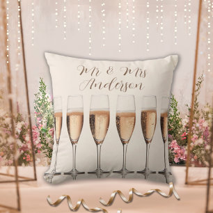 Coussin Ligne de cadeaux mariage de Lunettes de Champagne