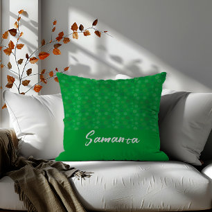 Coussin Ligne de cercle géométrique vintage nom vert