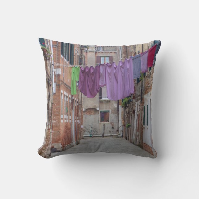 Coussin Ligne De Vêtements À Venise Italie (Recto)