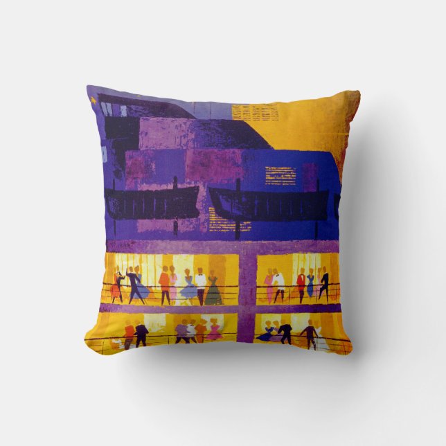 Coussin Ligne d'Orient ~ Partie sur le pont (Recto)