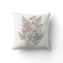 Ligne Élégante Art Floral Rose Sauvage Rose Pâle