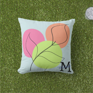 Coussin Ligne Feuille minimaliste moderne Art Pastel Gradi