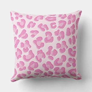 Coussin Ligne Leopard Preppy rose