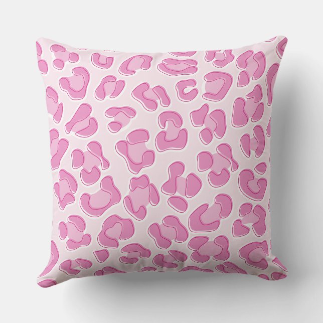 Coussin Ligne Leopard Preppy rose (Verso)