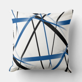 Coussin Ligne Moderne Géométrie Cool Blanche Noire Bleue