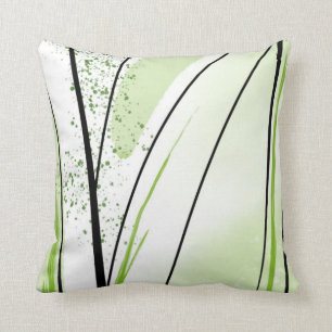 Coussin Ligne noire blanche Abstraite
