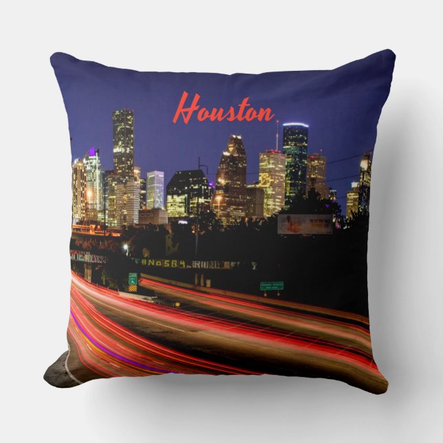 Coussin Ligne Skyline de Houston Texas City (Recto)