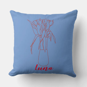 Coussin Ligne Tulip Moderne Illustration Originale Pour El
