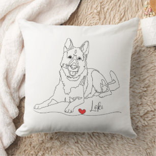 Coussin Lignée de chien de berger allemand avec nom
