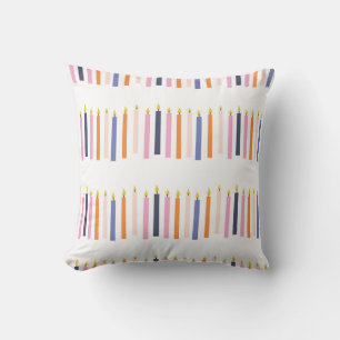 Coussin Lignes à bougies multicolores