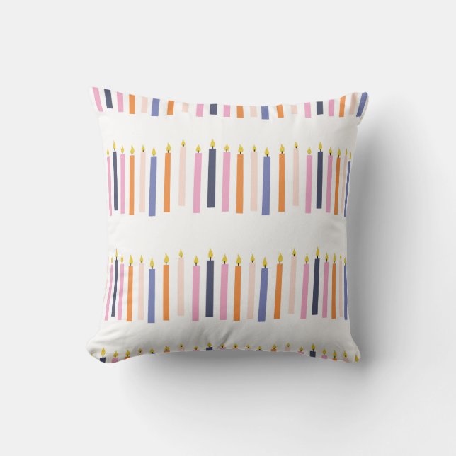 Coussin Lignes à bougies multicolores (Recto)