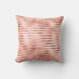 Coussin Lignes à éclats brillants Roses Gold Blush Metalli