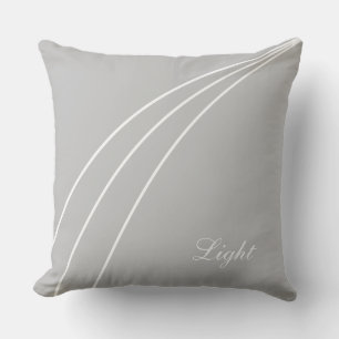 Coussin Lignes Abstraites blanches modernes sur gris