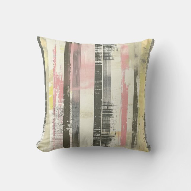 Coussin Lignes artistiques croisées verticales rose gris j (Recto)