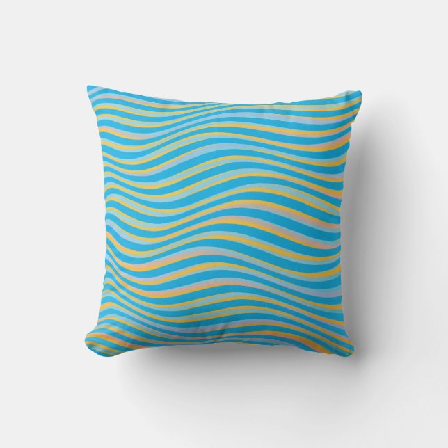 Coussin Lignes bleues Lancer l'oreiller (Recto)