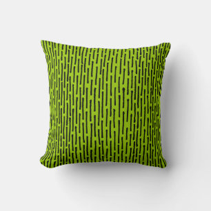 Coussin Lignes brisées - Noir sur vert martien