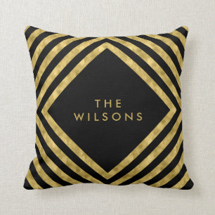 Coussin Lignes carrées géométriques nommées élégante