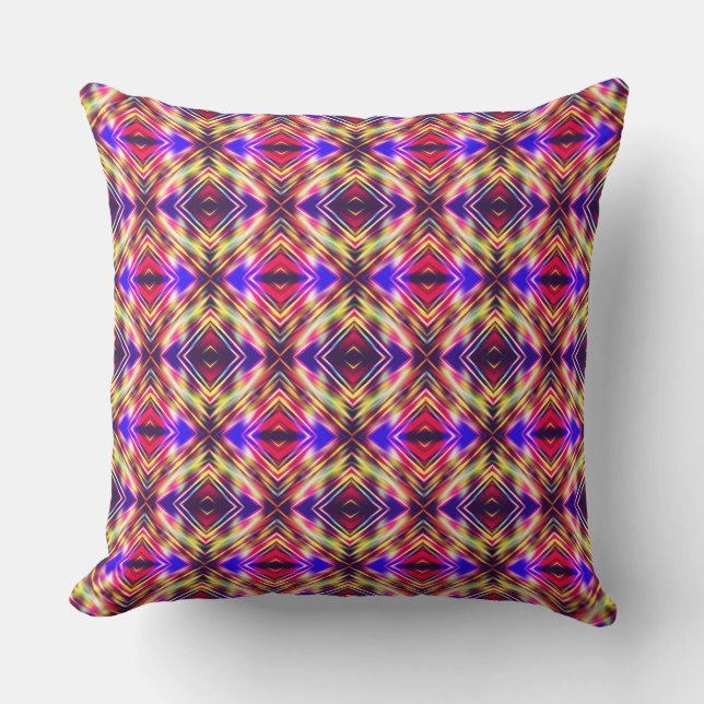 Coussin Lignes colorées abstraites (Recto)