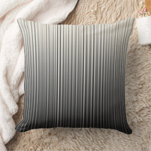 Coussin Lignes de bande de broches aléatoires Crème gris n
