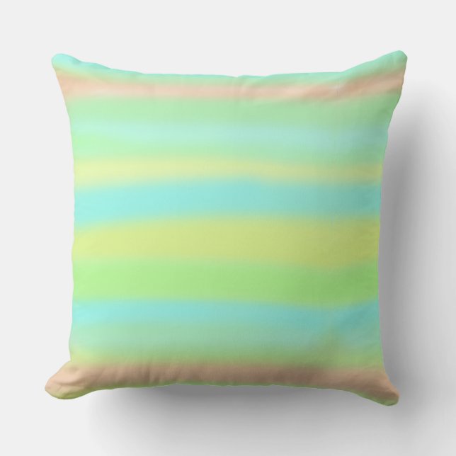 Coussin lignes de couleurs vert clair  (Recto)