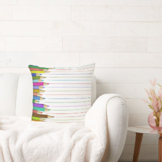 Coussin - Lignes de crayon couleur