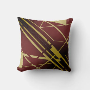 Coussin Lignes de formes d'or sur la conception de flux no