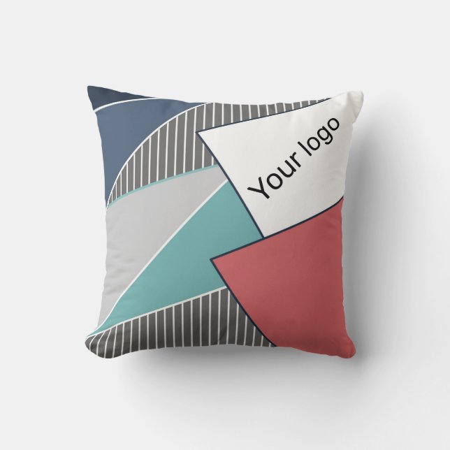 Coussin Lignes de formes géométriques abstraites rétros (Recto)