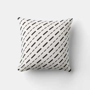 Coussin Lignes de tirets noir et blanc