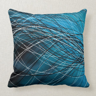 Coussin Lignes de tourbillonnement cyan - carreau