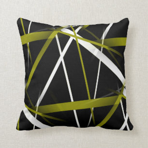 Coussin Lignes de vert de Criss et blanches olives