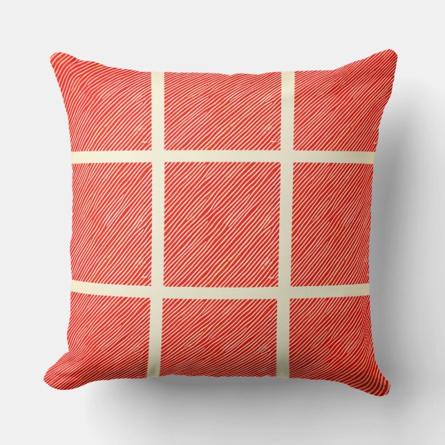 Coussin Lignes diagonales du maron (Recto)