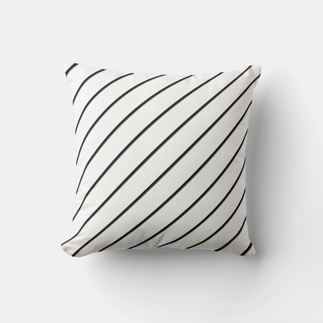 Coussin Lignes diagonales (noir) (Recto)
