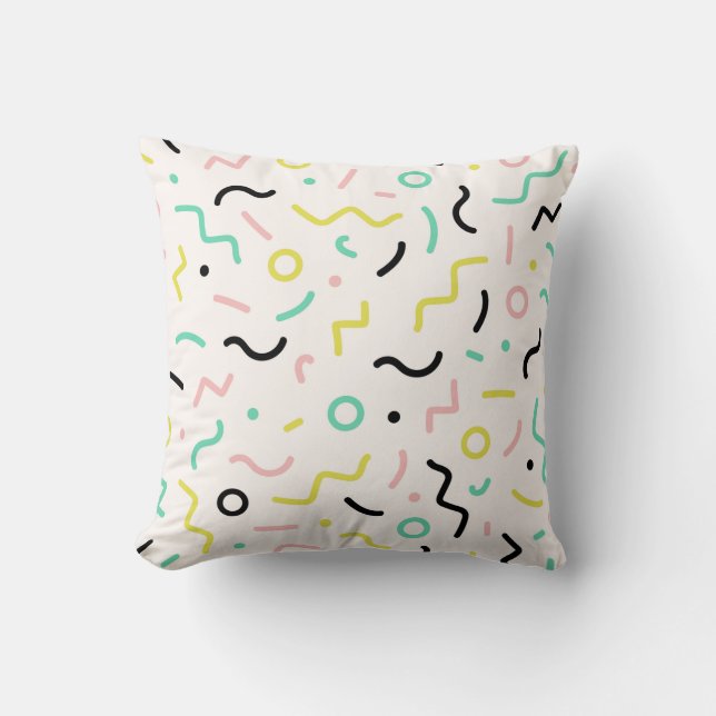 Coussin Lignes et formes géométriques cool (Recto)