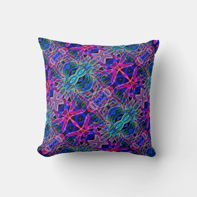 Coussin Lignes étranges et tortueuses en miroir, couleur r (Recto)