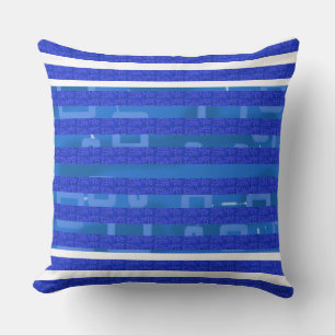 Coussin Lignes géométriques bleu blanc cool